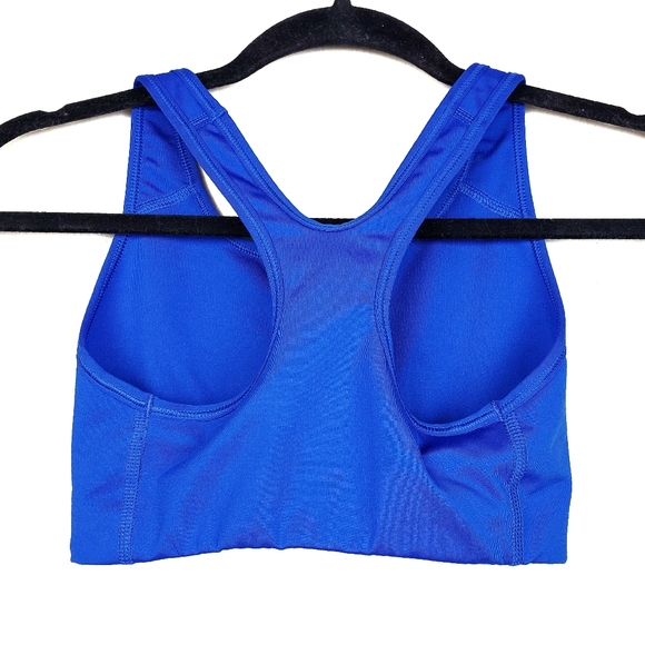 NIKE Blue Logo Swoosh Racerback Sports Bra XS - Picture 3 of 4